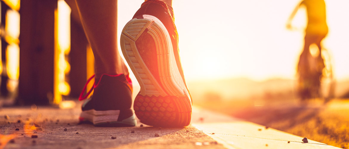 close up image of a running shoe