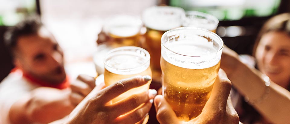 group of friends drinking beer