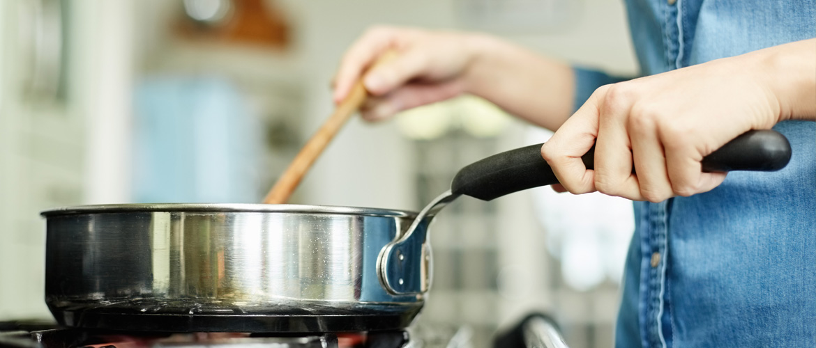 cooking on a stove