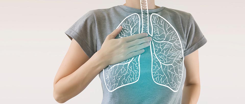 an illustration of lungs overlaid on a person's chest