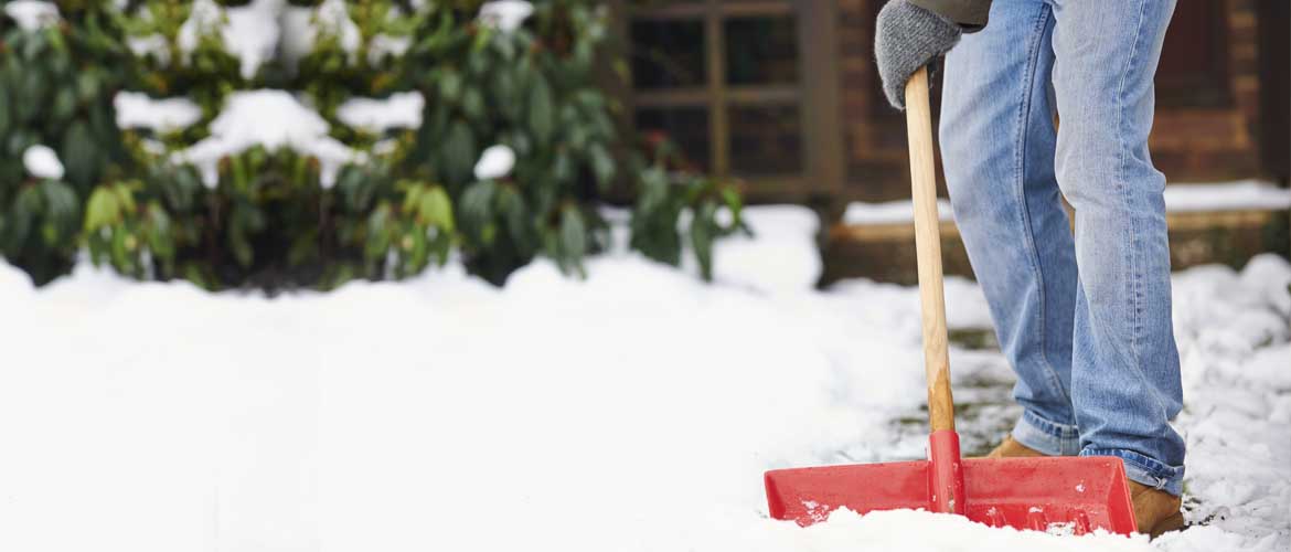 man shoveling snow