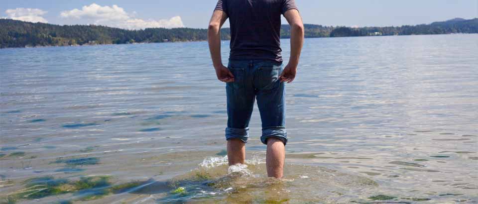 standing in lake water